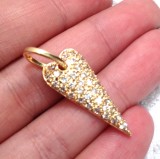 OFERTA-Pandantiv INIMA inox placat cu aur 18k aplicata cu SWAROVSKI charm