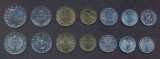 AUSTRIA SET COMPLET DE MONEDE 2+5+10+50 Groschen 1+5+10 Schilling 1982-1998 UNC