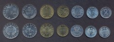 AUSTRIA SET COMPLET DE MONEDE 2+5+10+50 Groschen 1+5+10 Schilling 1982-1998 UNC