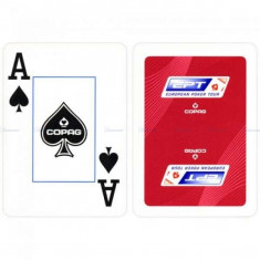 Carti poker EPT, COPAG , rosu, 100% plastic JUMBO FACE foto