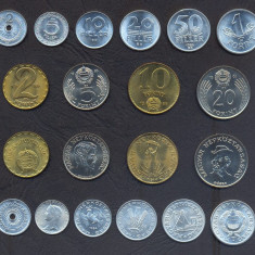 UNGARIA SET COMPLET MONEDE 2+5+10+20+50 Filler 1+2+5+10+20 Forint 1959-1989 UNC