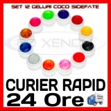 KIT SET 12 MODELE GEL GELURI COCO SIDEFATE PT LAMPA UV COLORATE 5ML (8G), Gel colorat