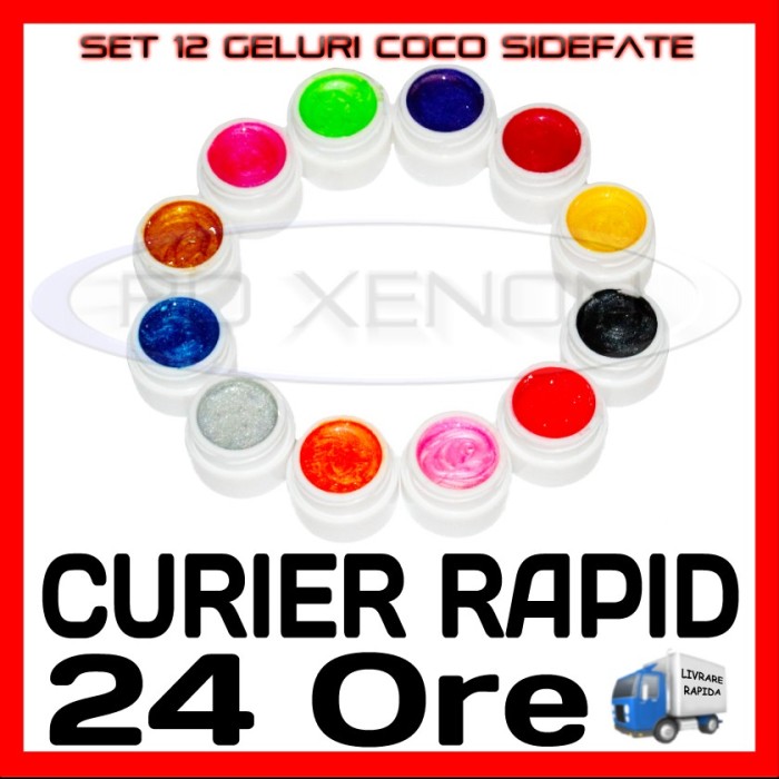 KIT SET 12 MODELE GEL GELURI COCO SIDEFATE PT LAMPA UV COLORATE 5ML (8G) KIT SET 12 MODELE GEL GELURI COCO SIDEFATE PT LAMPA UV COLORATE 5ML (8G)