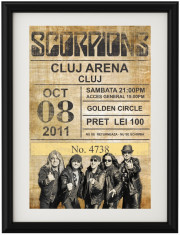 Poster Scorpions Vintage Look Inramat A4 foto