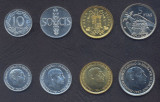 SPANIA █ SET DE MONEDE █ 10, 50 Centimos, 1, 5 Pesetas █ 1957-1966 █ UNC