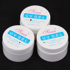 Set 3 gel constructie UV Sina unghii false-roz,alb si transparent -PRET MIC foto