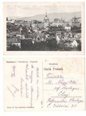 Sighisoara 1925 - Vedere de sus, ilustrata foto