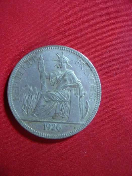 Moneda 1 Piastru 1909 Indochina Franceza ,argint - FALS