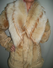 Jacheta blana, eleganta de culoare crem deschis (Culoare: BEJ, Marime: M/l) foto