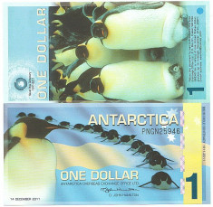 Antarctica 2011 - 1 dollar UNC, polimer foto