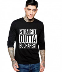 Bluza barbati neagra - Straight Outta Bucuresti foto