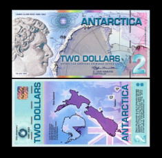 Antarctica 2007 - 2 dollars UNC, polimer foto