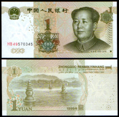 China 1999 - 1 yuan UNC foto