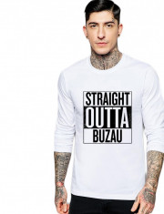 Bluza barbati alba - Straight Outta Buzau foto