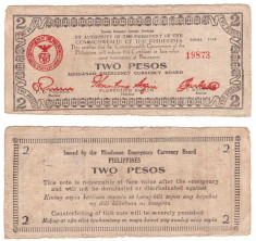Filipine - Mindanao 1944 - 2 pesos guerilla banknote foto