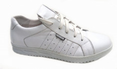 Pantofi barbati sport - casual alb din piele naturala - Adidasi piele foto
