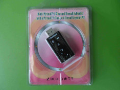 Placa de sunet externa USB 2.0, 7.1 3D sound Virtual - instalare usoara foto