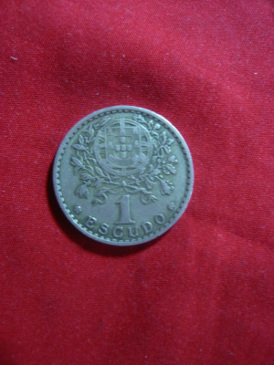 Moneda 1 Escudo 1951 Portugalia , Cu-Ni ,cal.f.buna foto