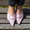 Papuci femei, de culoare roz, cu toc subtire si varf ascutit (Culoare: ROZ, Marime: 38)