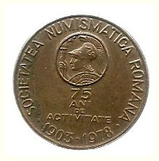 Insigna 75th Societatea Numismatica 1978 foto