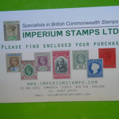 HOPCT 27517 TIMBRELE IMPERIULUI BRITANIC /CARTE POSTALA -NECIRCULATA