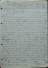 Scrisoare olografa Petru Groza catre Slt. Pasca Vasile, 1942