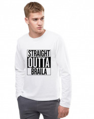 Bluza barbati alba - Straight Outta Braila foto