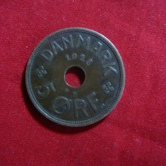 Moneda 5 Ore 1928 Danemarca tip2 , bronz ,cal.f.buna
