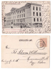 Alba Iulia 1900 - Gimnaziul romano-catolic din cetate, ilustrata foto