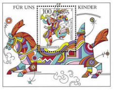 Germania 1996 - Children Stamps, circ, colita neuzata foto