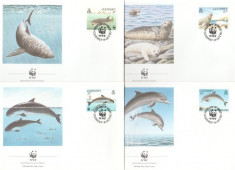 Guernsey 1990 - fauna marina WWF, serie FDC foto