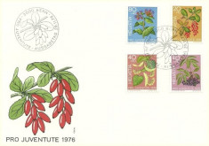 Elvetia 1976 - flori, serie pe FDC foto