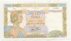 Franta 1942 - 500 francs, XF foto