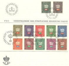 Liechtenstein 1968 - furstenkrone, serie FDC foto