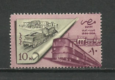 SERIE EGIPT--LOCOMOTIVE--1957 MNH foto