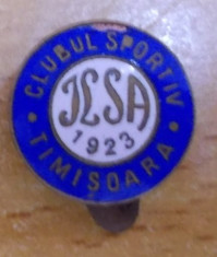 Insigna Clubul Sportiv ILSA Timisoara 1923, rara foto