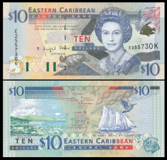 St Kitts 2003 - 10 dollars UNC foto