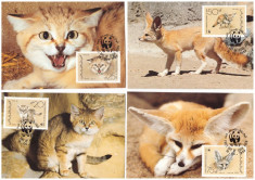 Yemen 1989 - Fauna WWF, pisici, vulpi, serie maxime foto