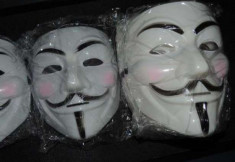 Masca V for Vendetta, Guy Fawkes, Anonymous, noi, Alb foto