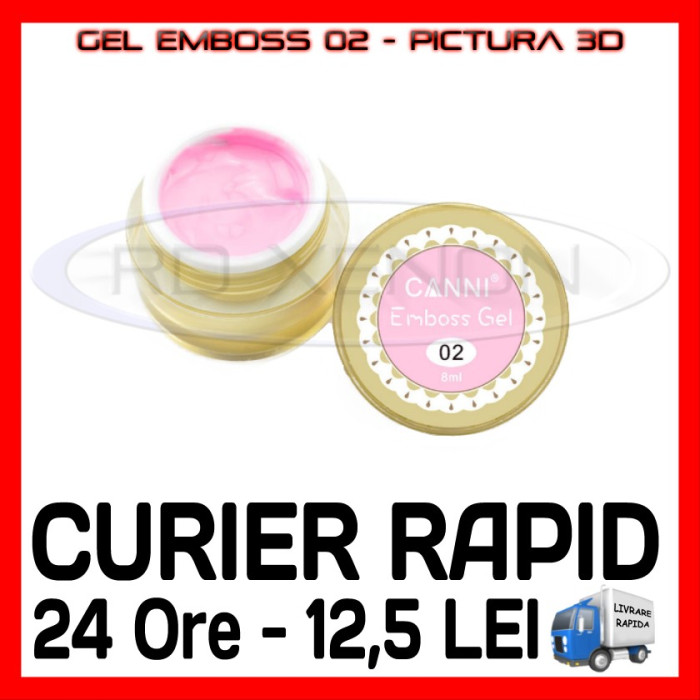 GEL EMBOSS GD COCO 02 - PICTURA 3D PT LAMPA UV, MANICHIURA GEL, GELURI COLOR