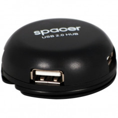 Hub USB 2.0 Spacer SPH-148A , 4x USB 2.0 , Negru foto