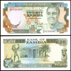 Zambia 1989 - 20 kwacha UNC foto