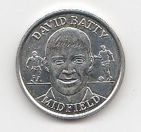 Jeton fotbalist Anglia, David Batty 1998 foto