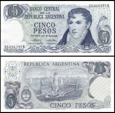 Argentina 1974 - 5 pesos UNC foto