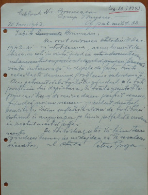 Scrisoare olografa Petru Groza catre Slt. Nicolae Brumaru , 1943 foto