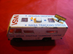 Masinuta NASA Tracking Station - Lesney - Matchbox 1990 ,metal ,dim.=7,7x3,5cm foto