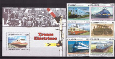 Cuba 2007 - Trenuri electrice, serie si colita neuzata foto