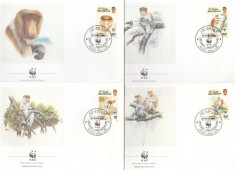 Brunei 1991 - maimute WWF, serie FDC foto