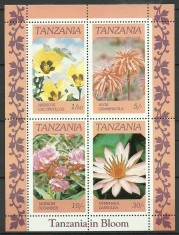 Tanzania 1986 - flori, bloc neuzat foto