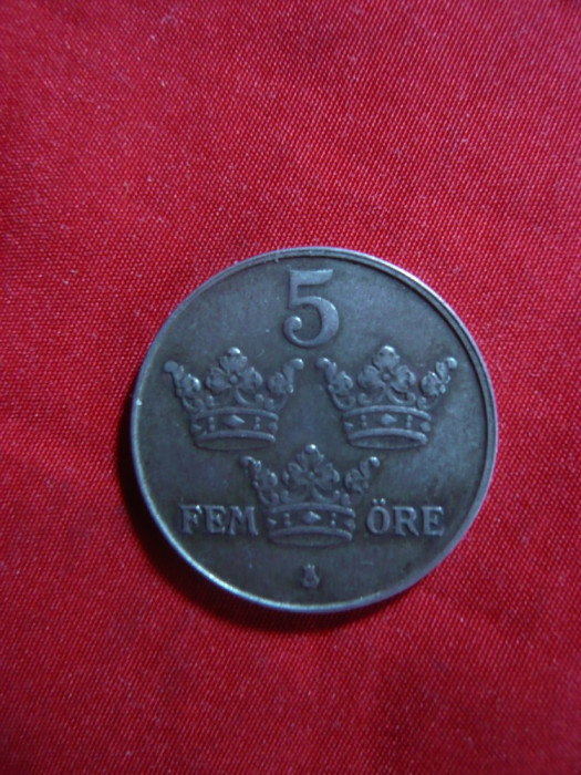 Moneda 5 Ore 1944 Suedia , fier ,cal.f.buna